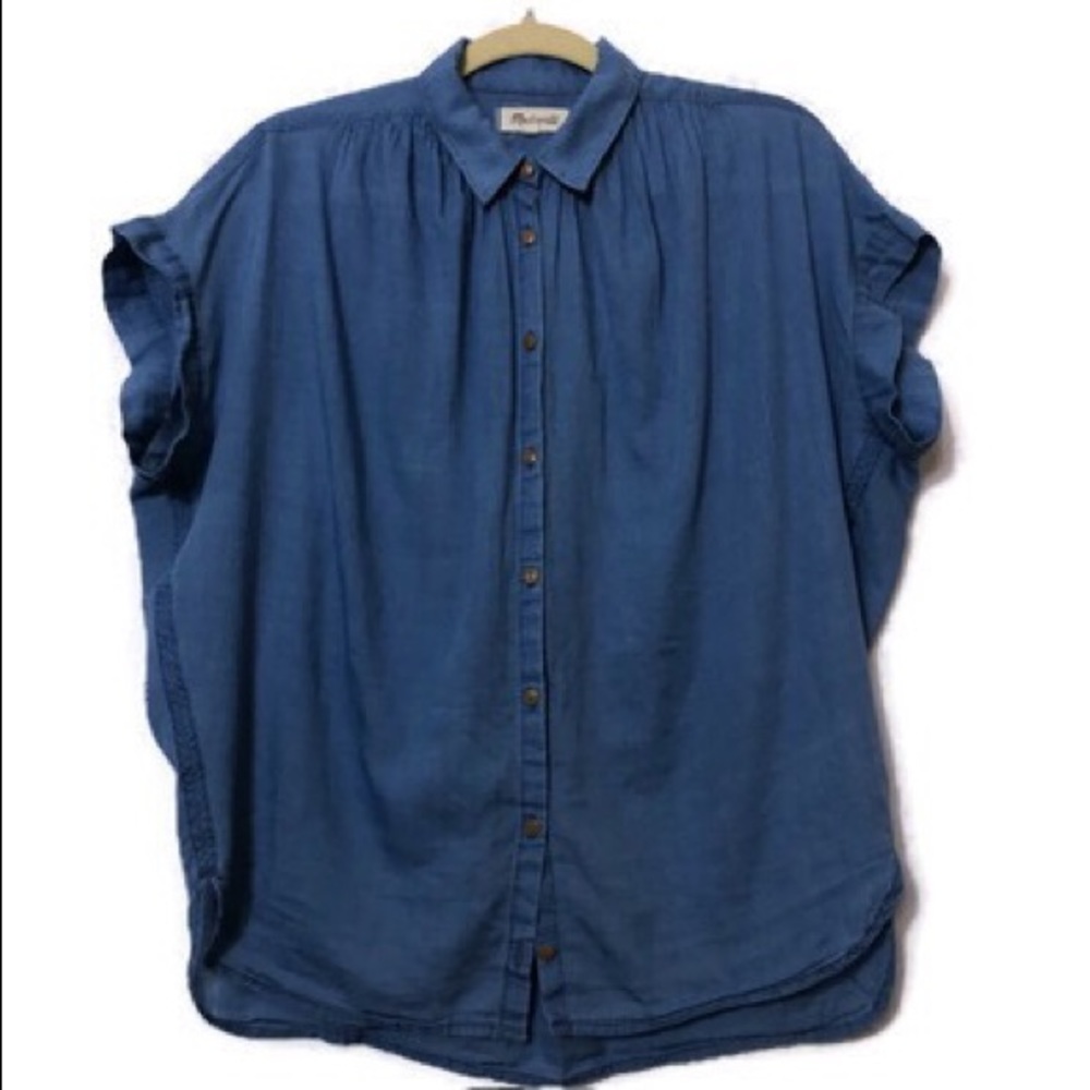 Madewell light cotton boxy shirt blue size M